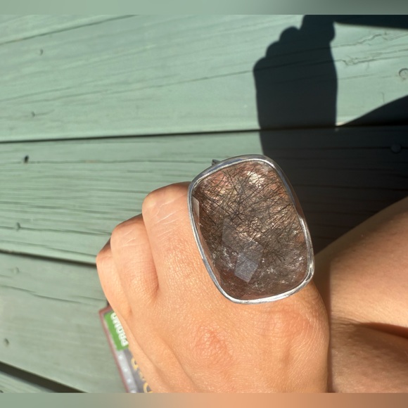 Jewelry - Silver and Black Quartz Gemstone Ring